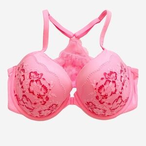 Victoria’s Secret Pink Lace Racerback Demi Women's Bra Lightly Padded Size 34DD
